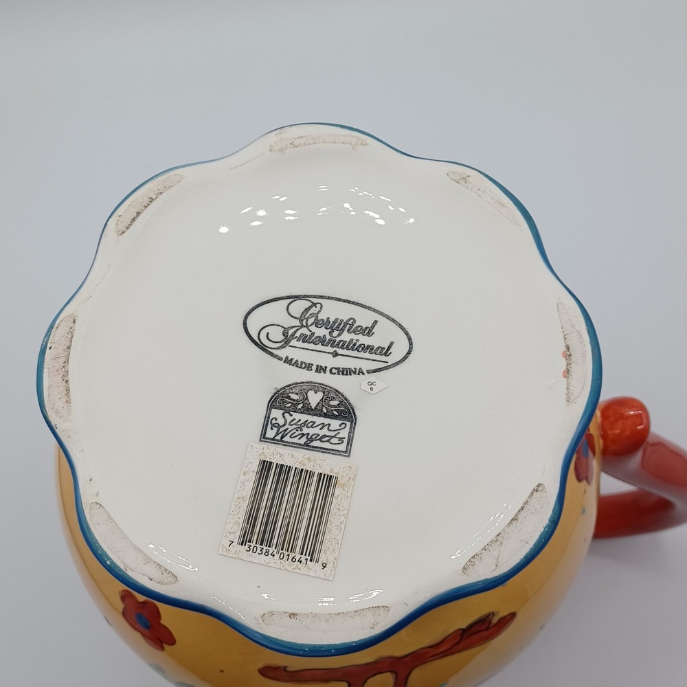 Certified International Pitcher Susan Winget Rooster Yellow Excellent Ceramic - Picture 9 of 14